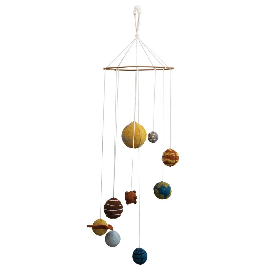 Handmade Wool Felt Planets Mobile - DIGS