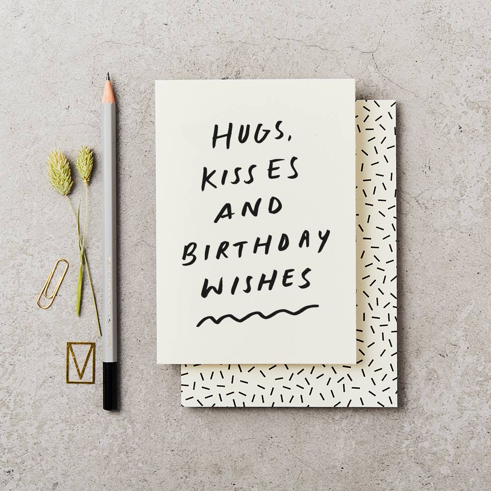 Handwritten Hugs & Kisses Card - DIGS