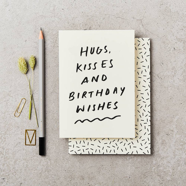Handwritten Hugs & Kisses Card - DIGS