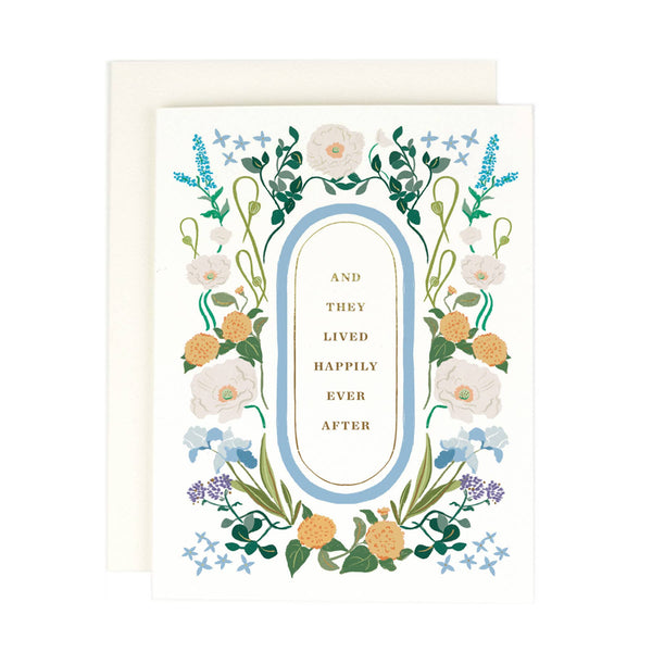 Happily Ever After Floral Wedding Card - DIGS