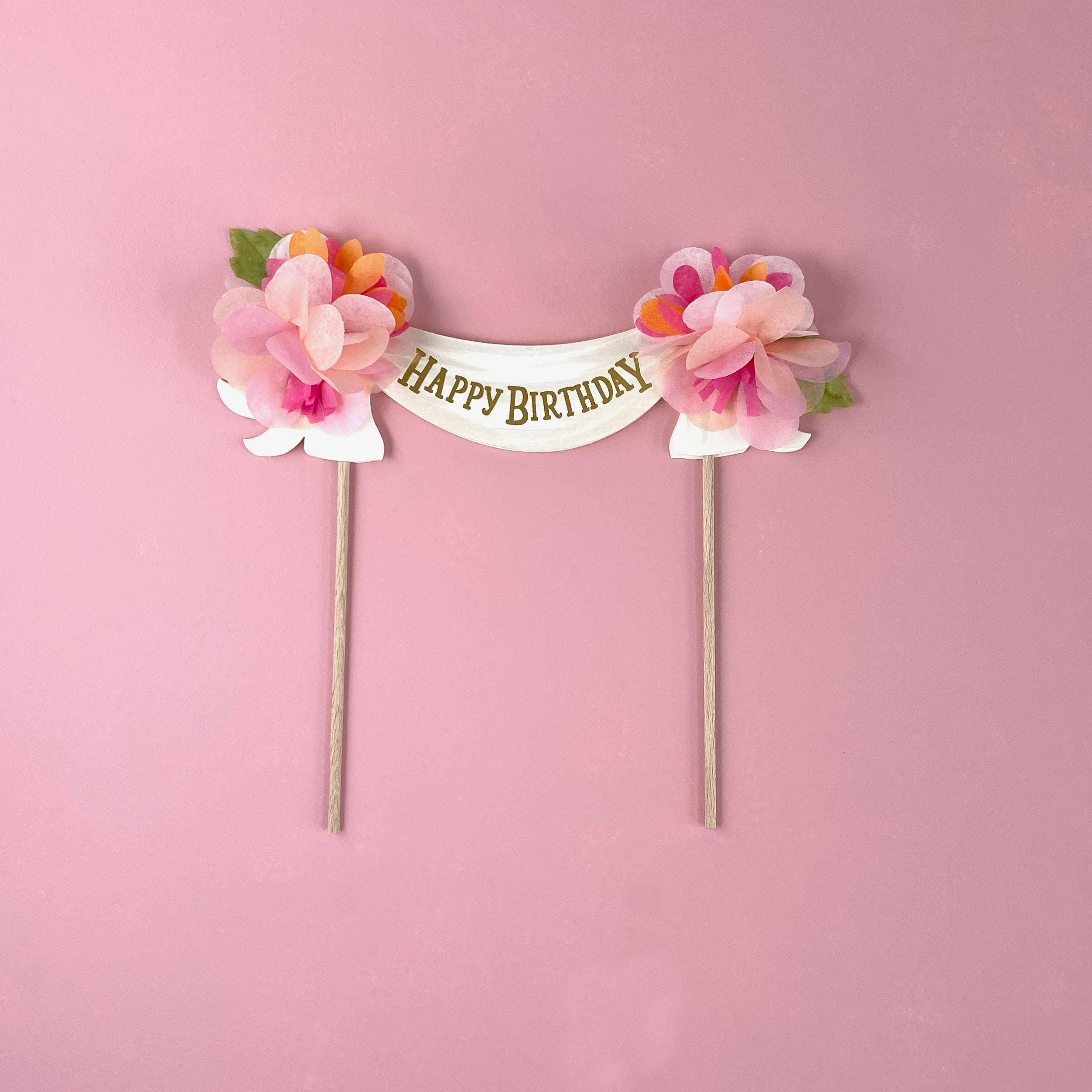 Happy Birthday Cake Topper: Pinks - DIGS