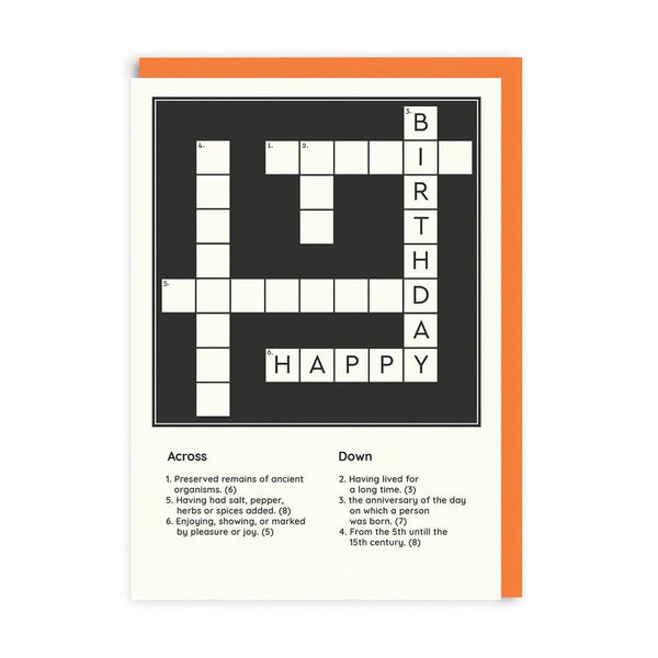 Happy Birthday Crossword Card - DIGS