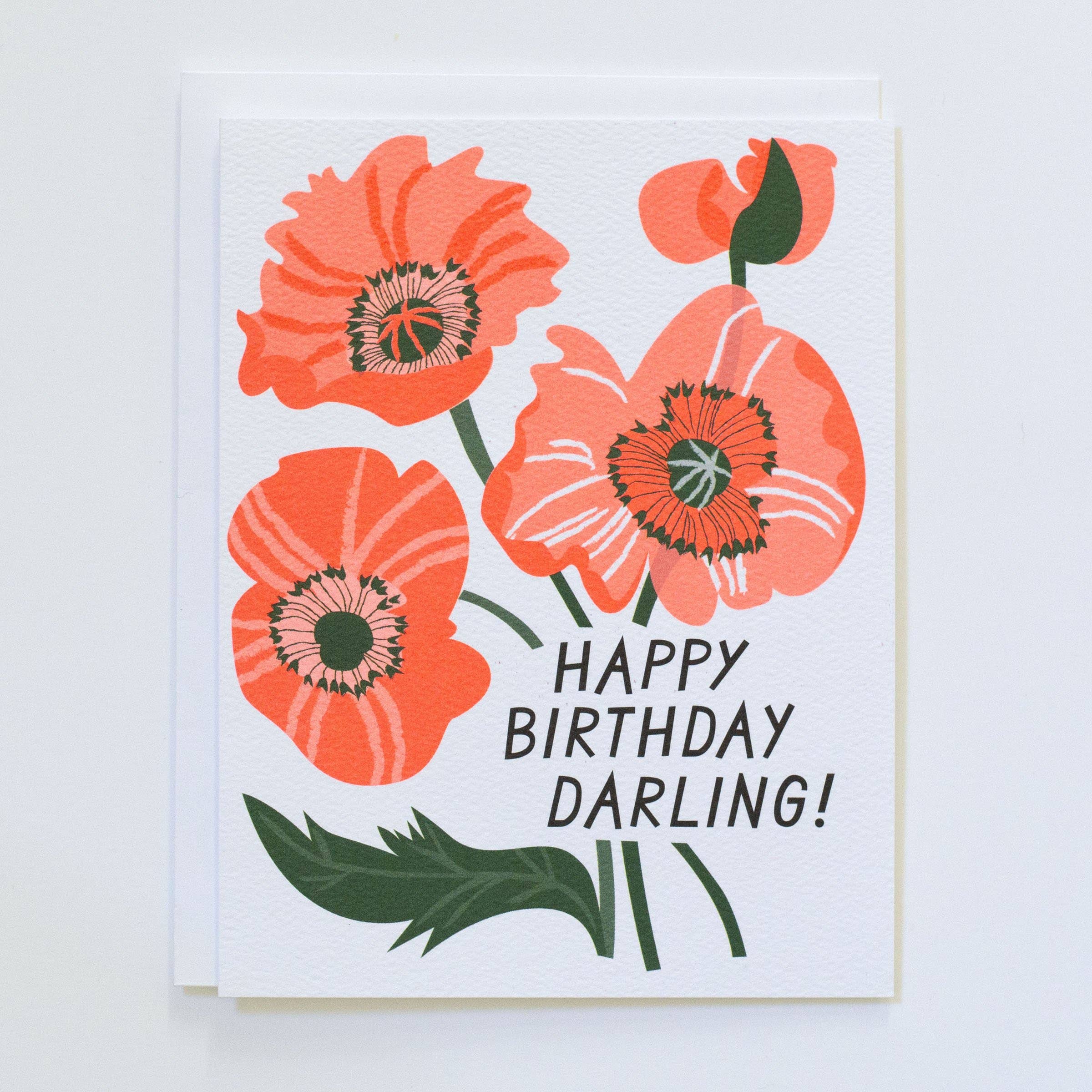 Happy Birthday Darling Poppies Card - DIGS