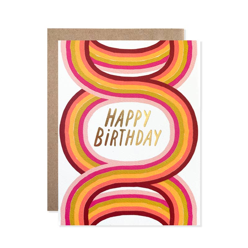 Happy Birthday Neon Arches Card - DIGS