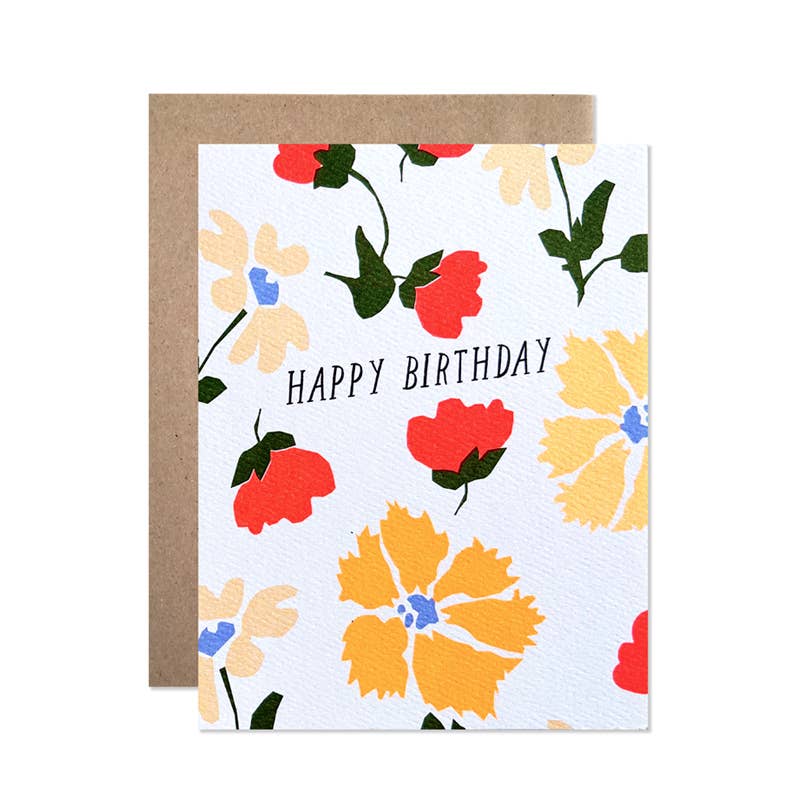 Happy Birthday Neon Garden Card - DIGS
