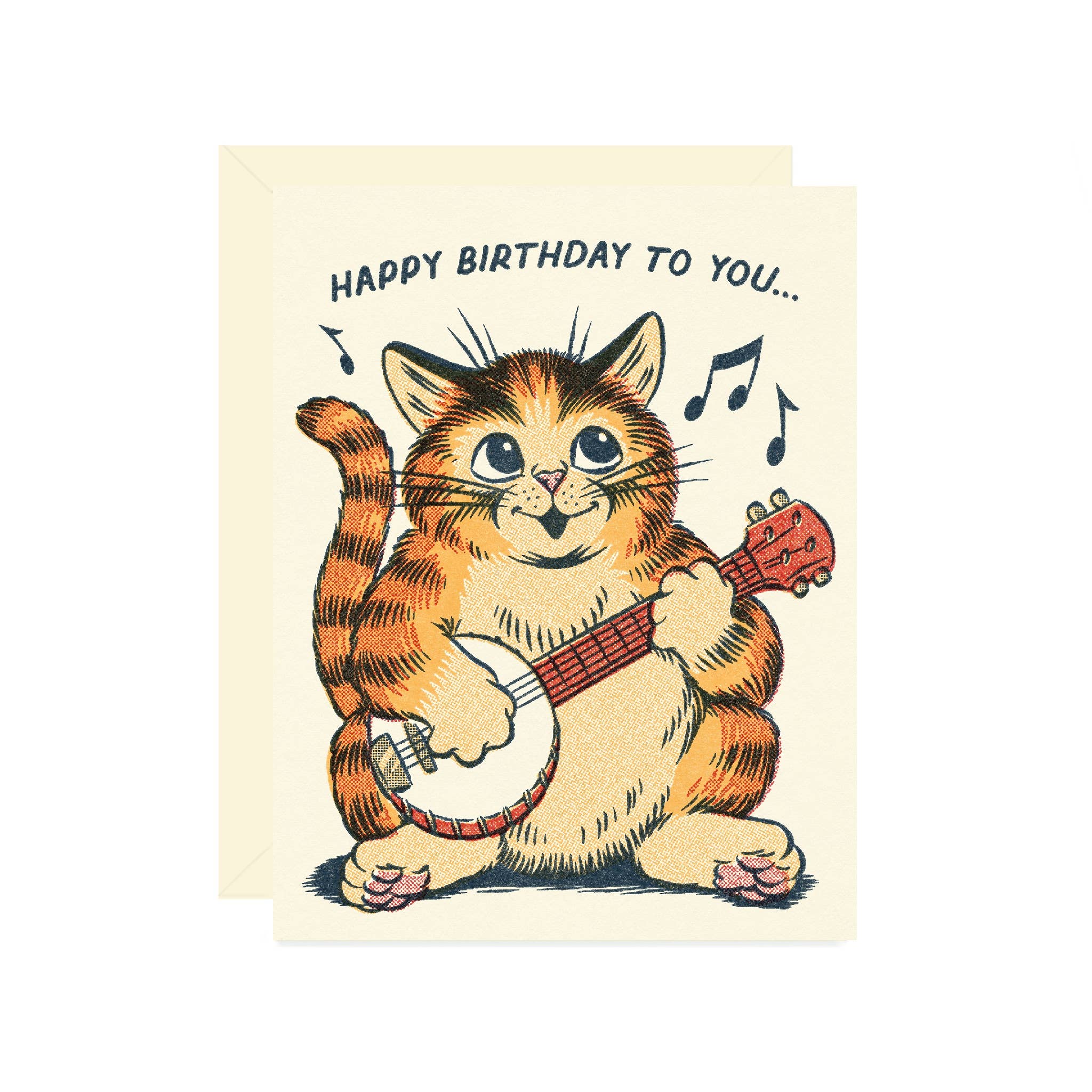 Happy Birthday Singing Banjo Cat Card - DIGS