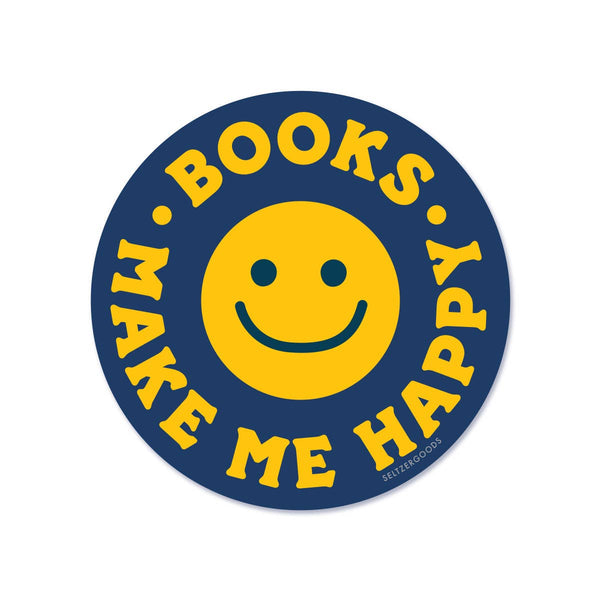 Happy Books Smiley Sticker - DIGS