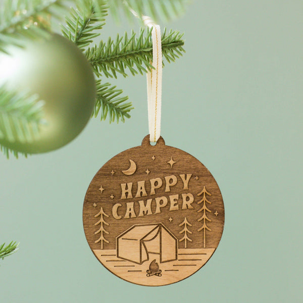 Happy Camper Wood Ornament - DIGS