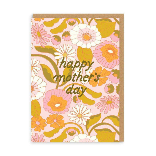 Happy Mother's Day Retro Floral Greeting Card - DIGS