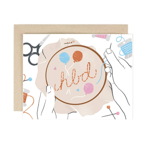 HBD Embroidery Card - DIGS