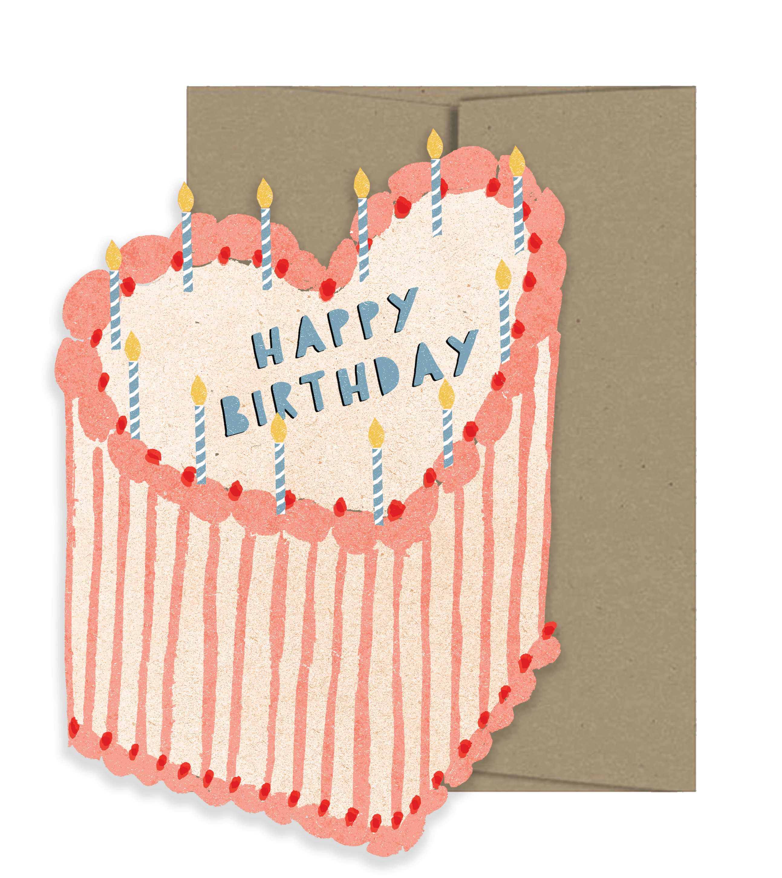 Heart Cake Birthday Card - DIGS