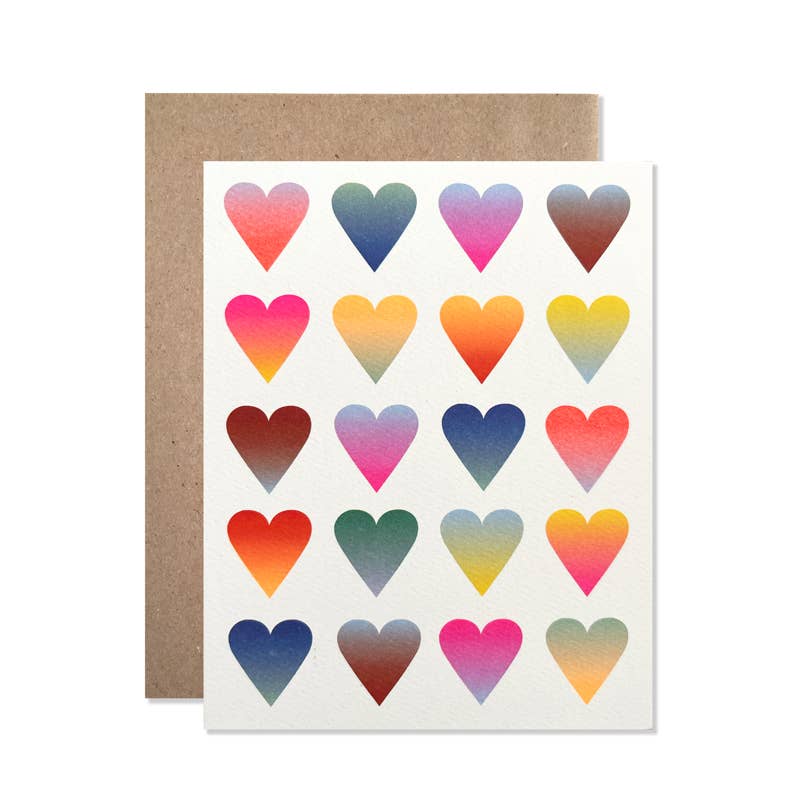 Hearts Neon Gradient Card - DIGS