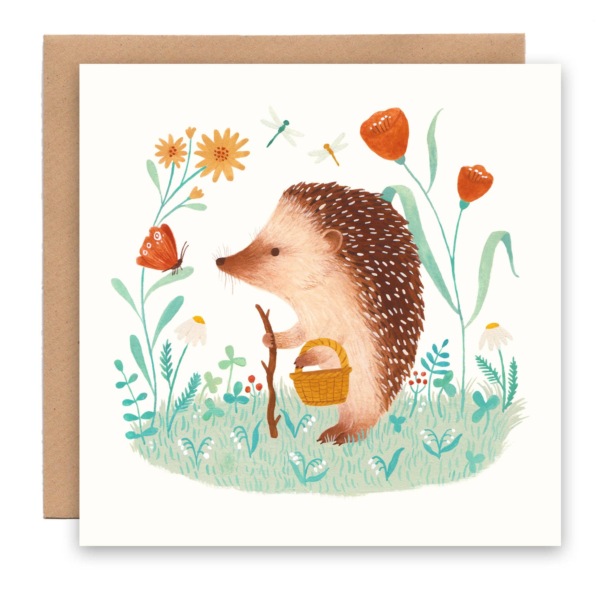 Hedgehog and Butterfly Card - DIGS