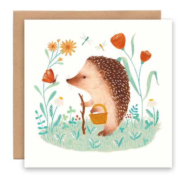 Hedgehog and Butterfly Card - DIGS