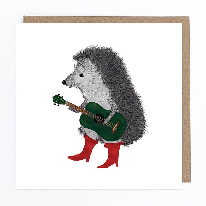 Hedgehog with Ukulele Card - DIGS