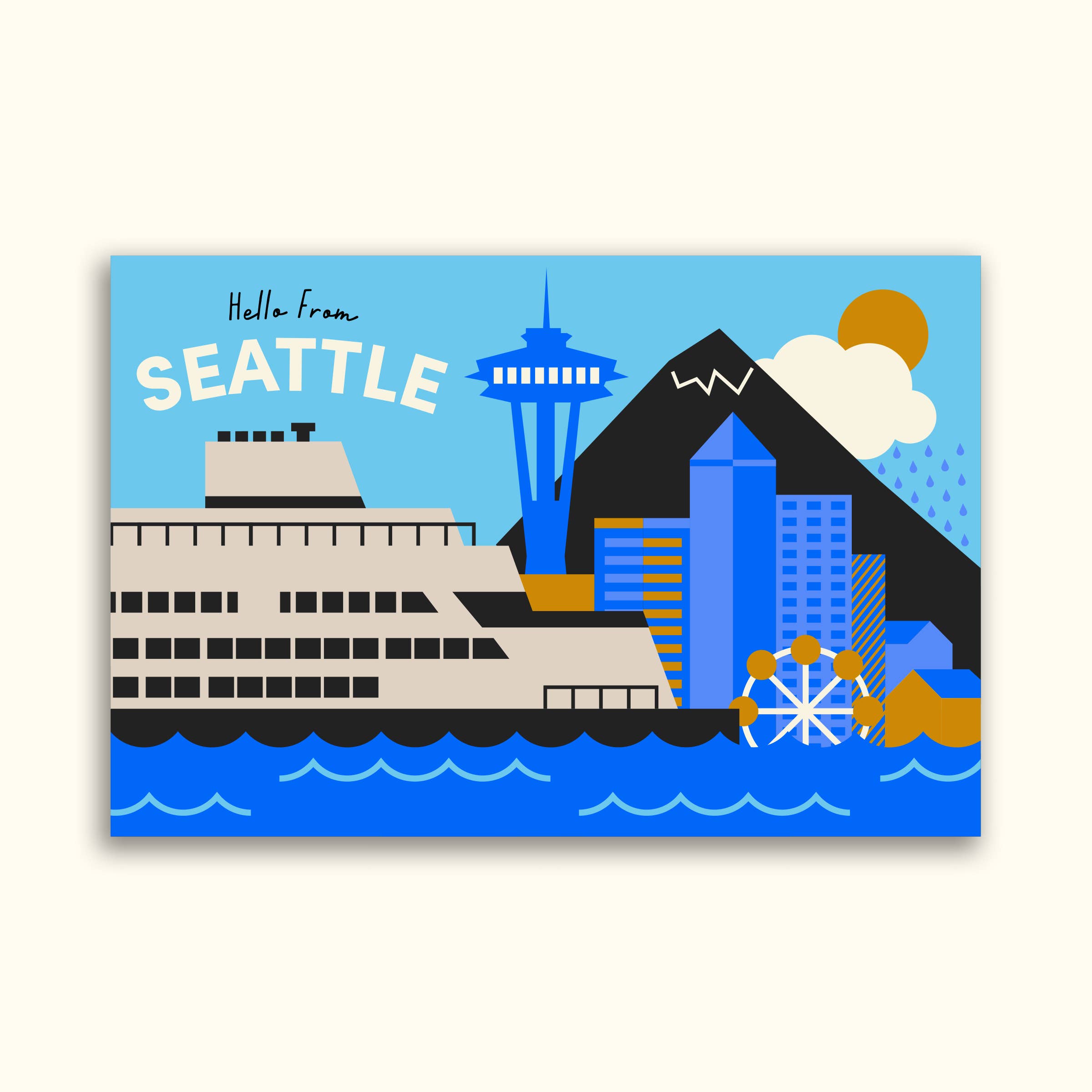 Hello from Seattle Ferry Postcard - DIGS