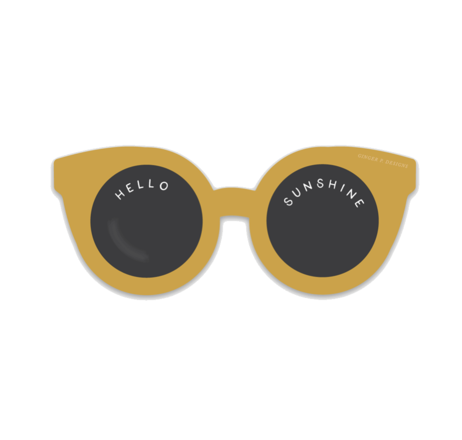 Hello Sunshine Sunglasses Vinyl Sticker - DIGS