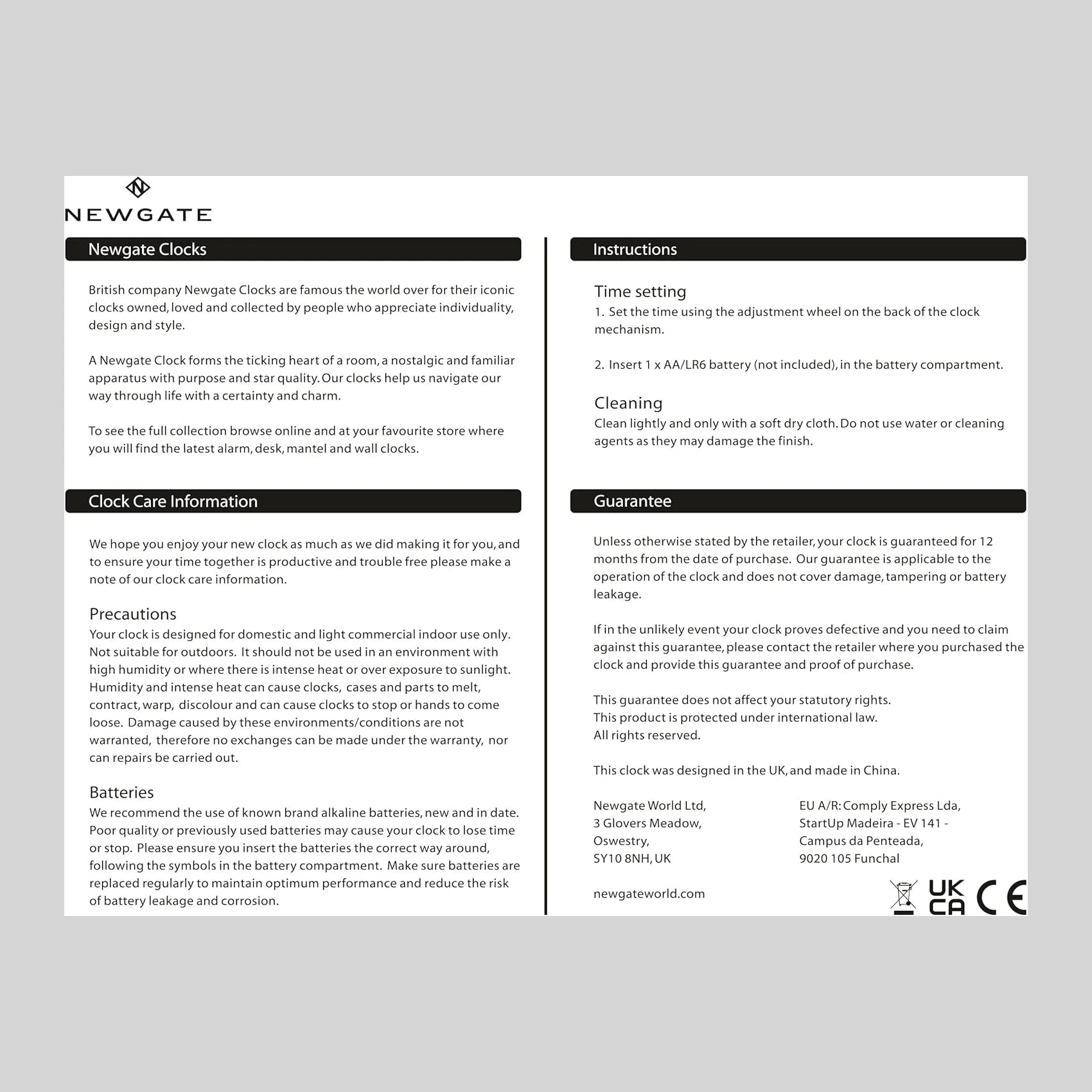 Henry Mantel Desk Clock - DIGS