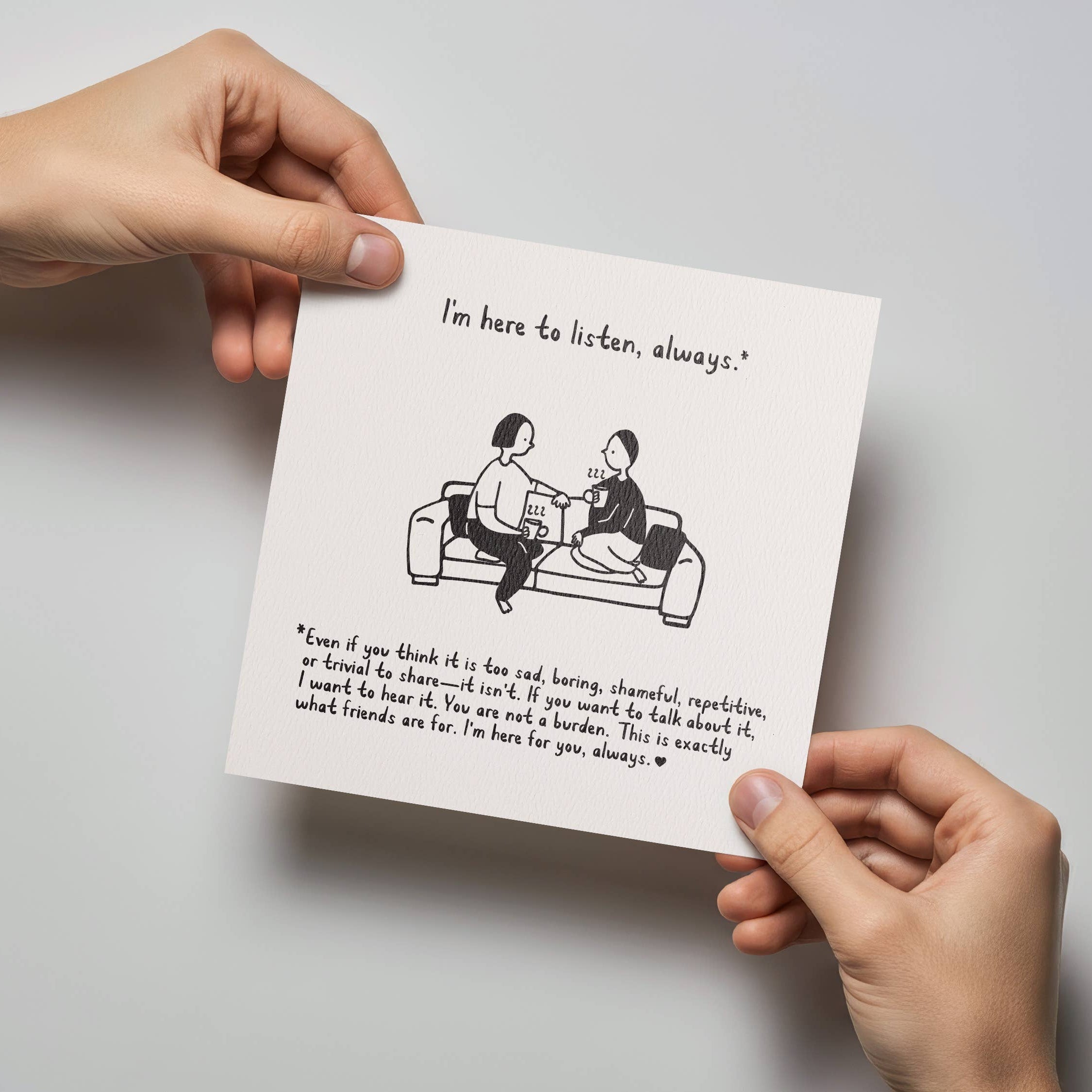 Here to Listen Sympathy Card - DIGS