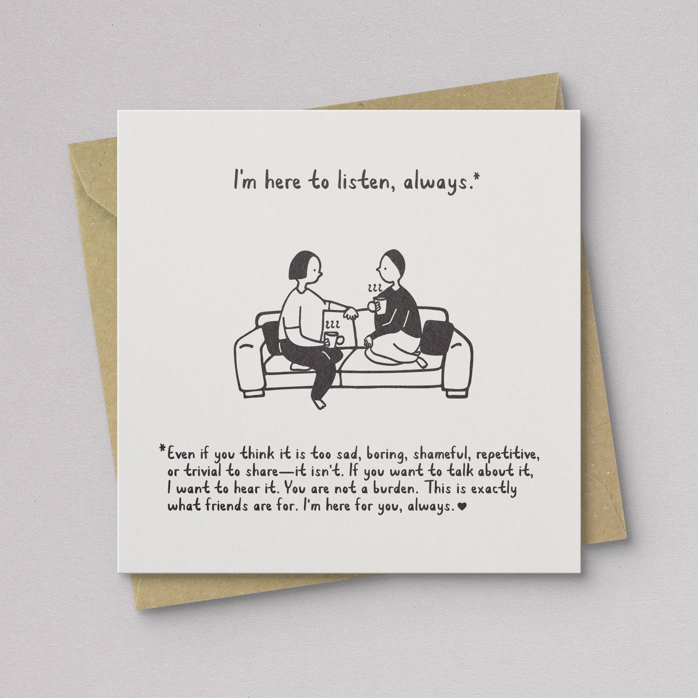 Here to Listen Sympathy Card - DIGS