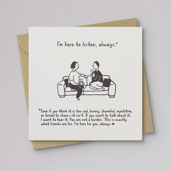 Here to Listen Sympathy Card - DIGS