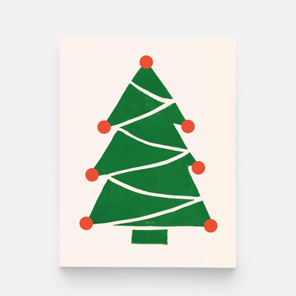 Holiday Tree Block Print Card - DIGS