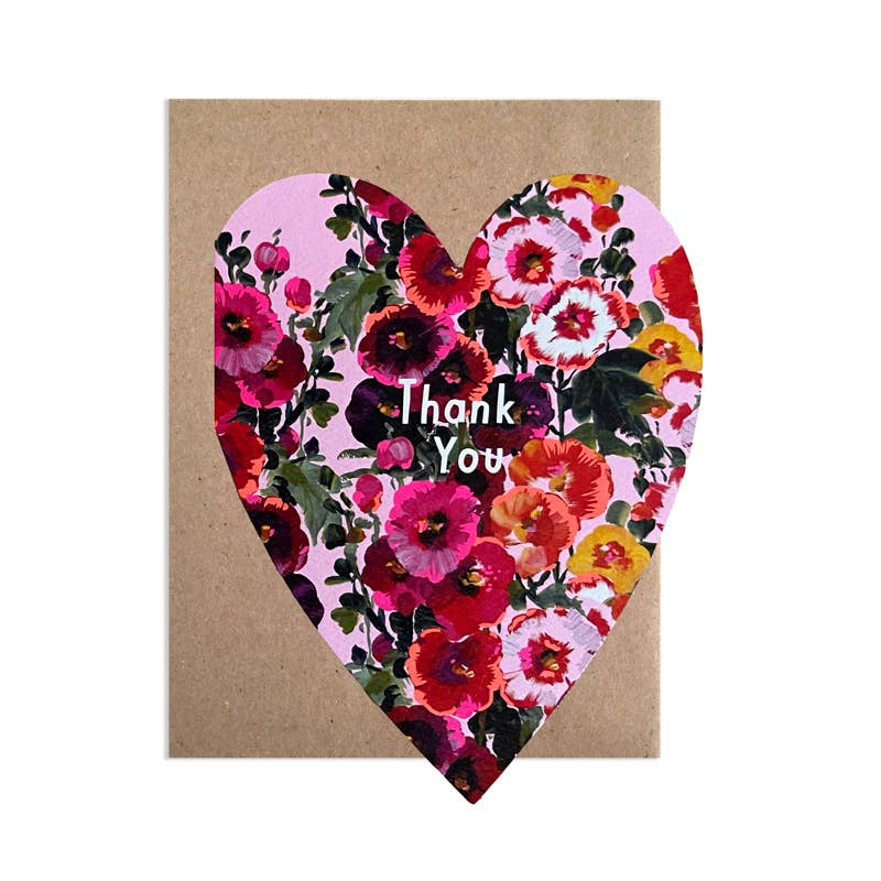 Hollyhocks Thank You Card - DIGS