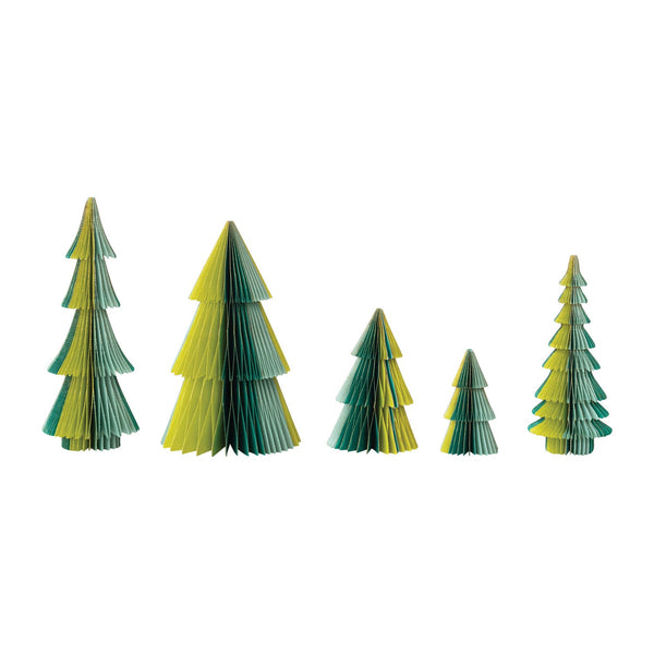 Honeycomb Paper Folding Trees Set of 5 - DIGS