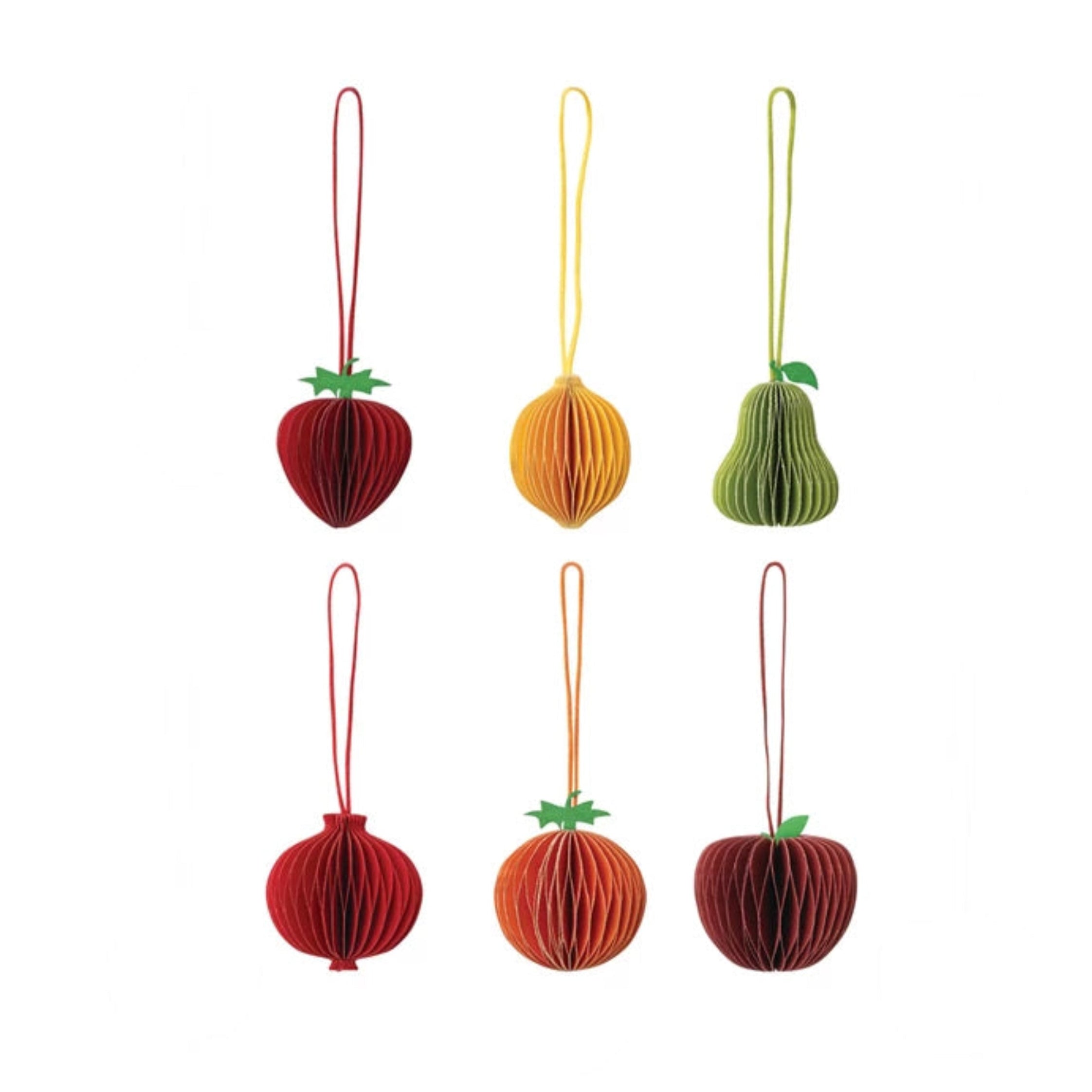 Honeycomb Paper Fruit Ornaments - DIGS