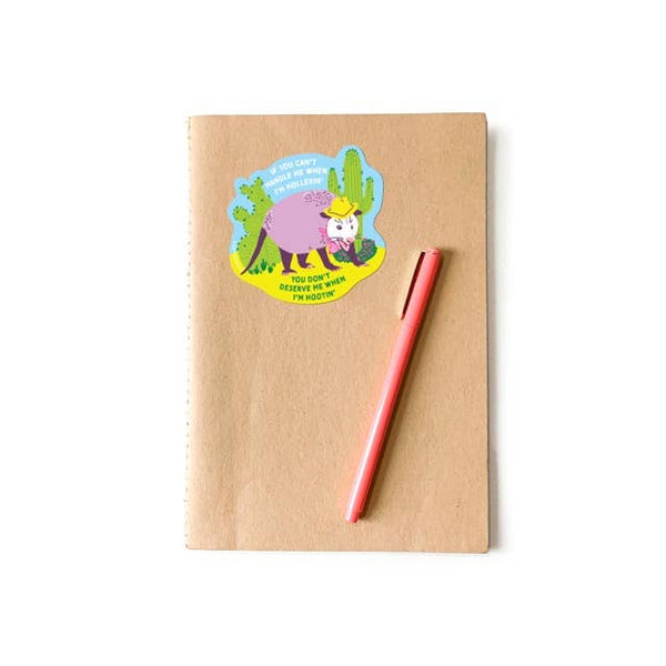 Hootin' Hollerin' Possum Sticker - DIGS