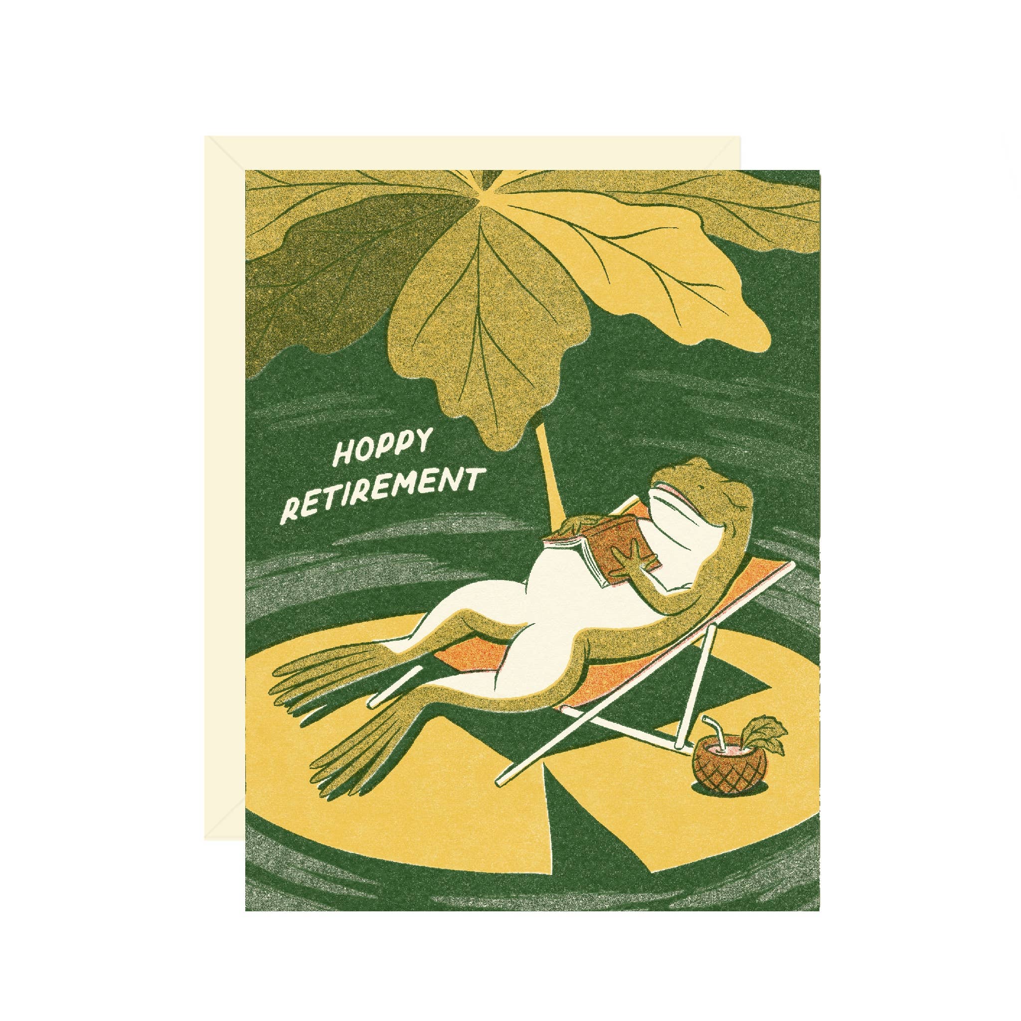 Hoppy Retirement Frog Greeting Card - DIGS