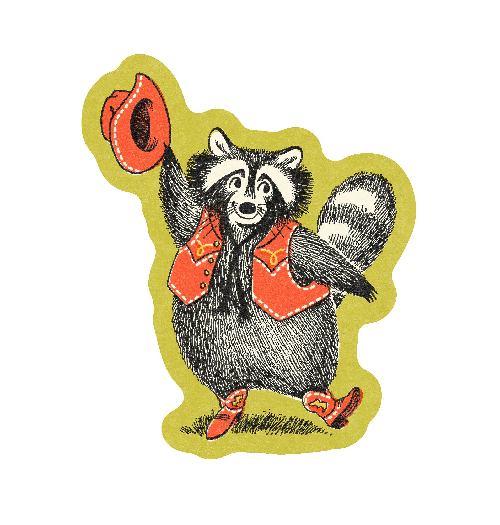 Howdy Raccoon Sticker - DIGS