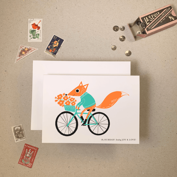 Hurrah Fox Hello Card - DIGS