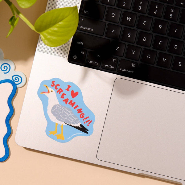I Heart Screaming Seagull Sticker - DIGS