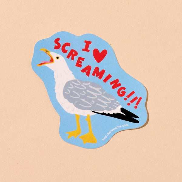I Heart Screaming Seagull Sticker - DIGS