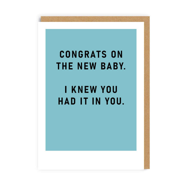 I Knew You Had It In You Baby Card - DIGS