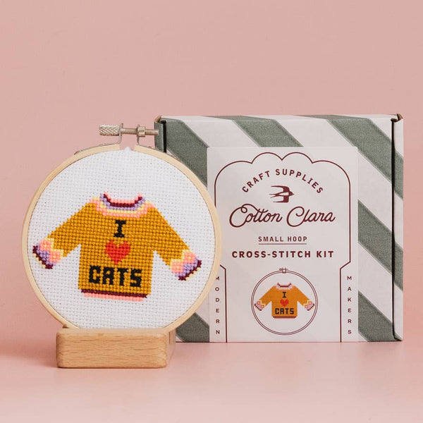 I Love Cats Mini Cross Stitch Kit - DIGS