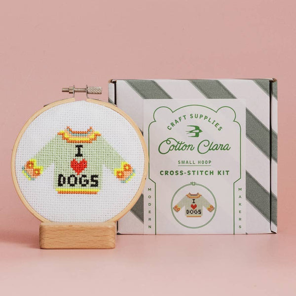 I Love Dogs Mini Cross Stitch Kit - DIGS