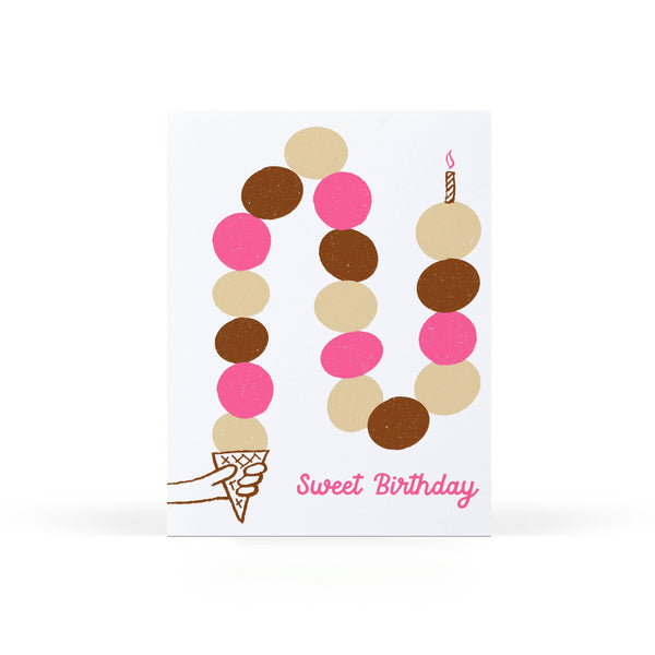 Ice Cream Cone Birthday Card - DIGS