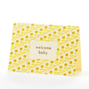 Welcome Baby Card - Flower Pattern