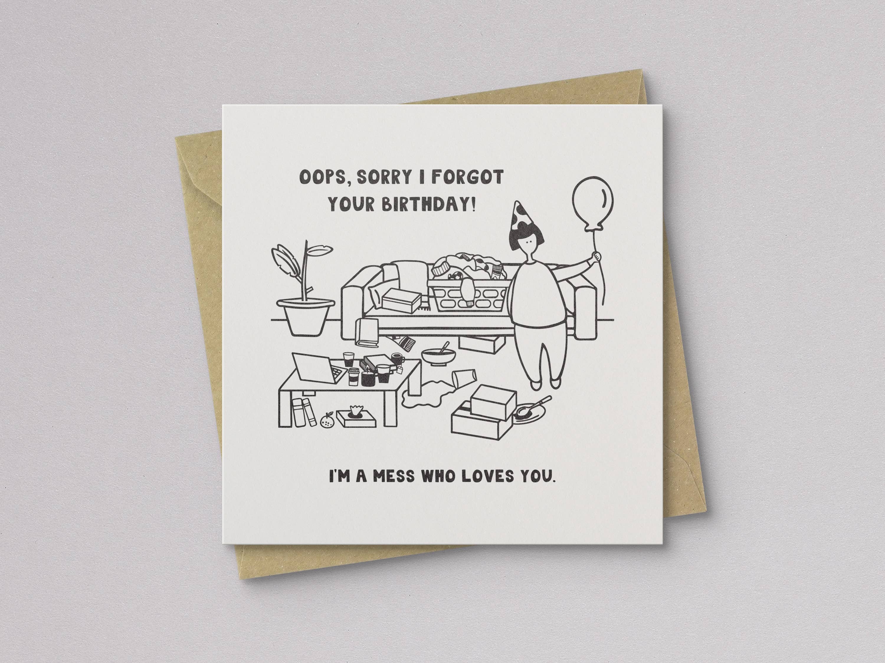 I'm a Mess Belated Birthday Card - DIGS