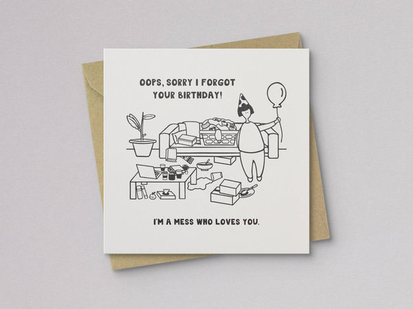 I'm a Mess Belated Birthday Card - DIGS
