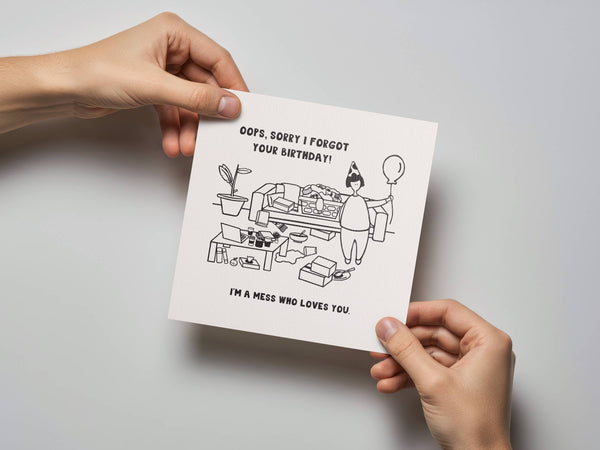 I'm a Mess Belated Birthday Card - DIGS