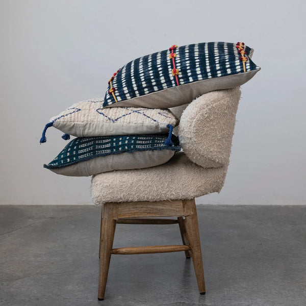 Indigo Printed Square Accent Pillow - DIGS