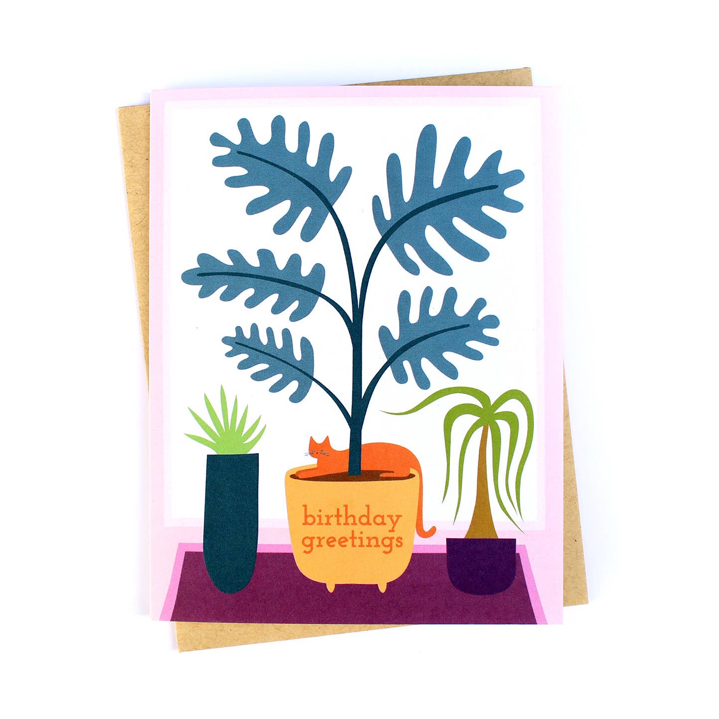 Indoor Cat & Plants Birthday Card - DIGS
