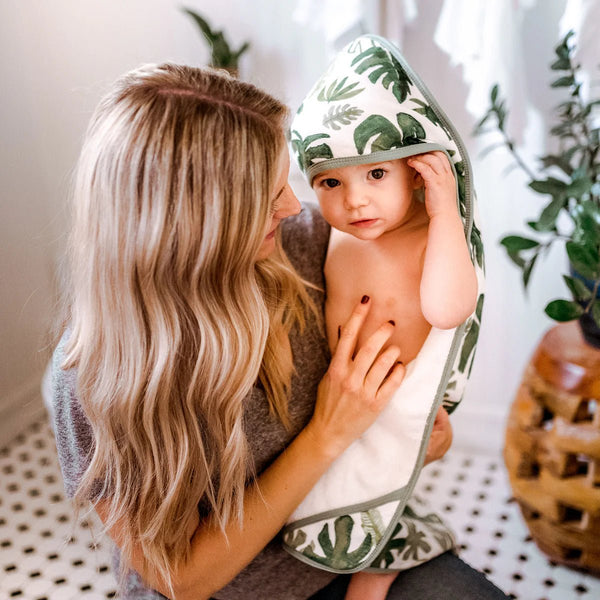 Infant Hooded Towel: Tropical Leaf - DIGS