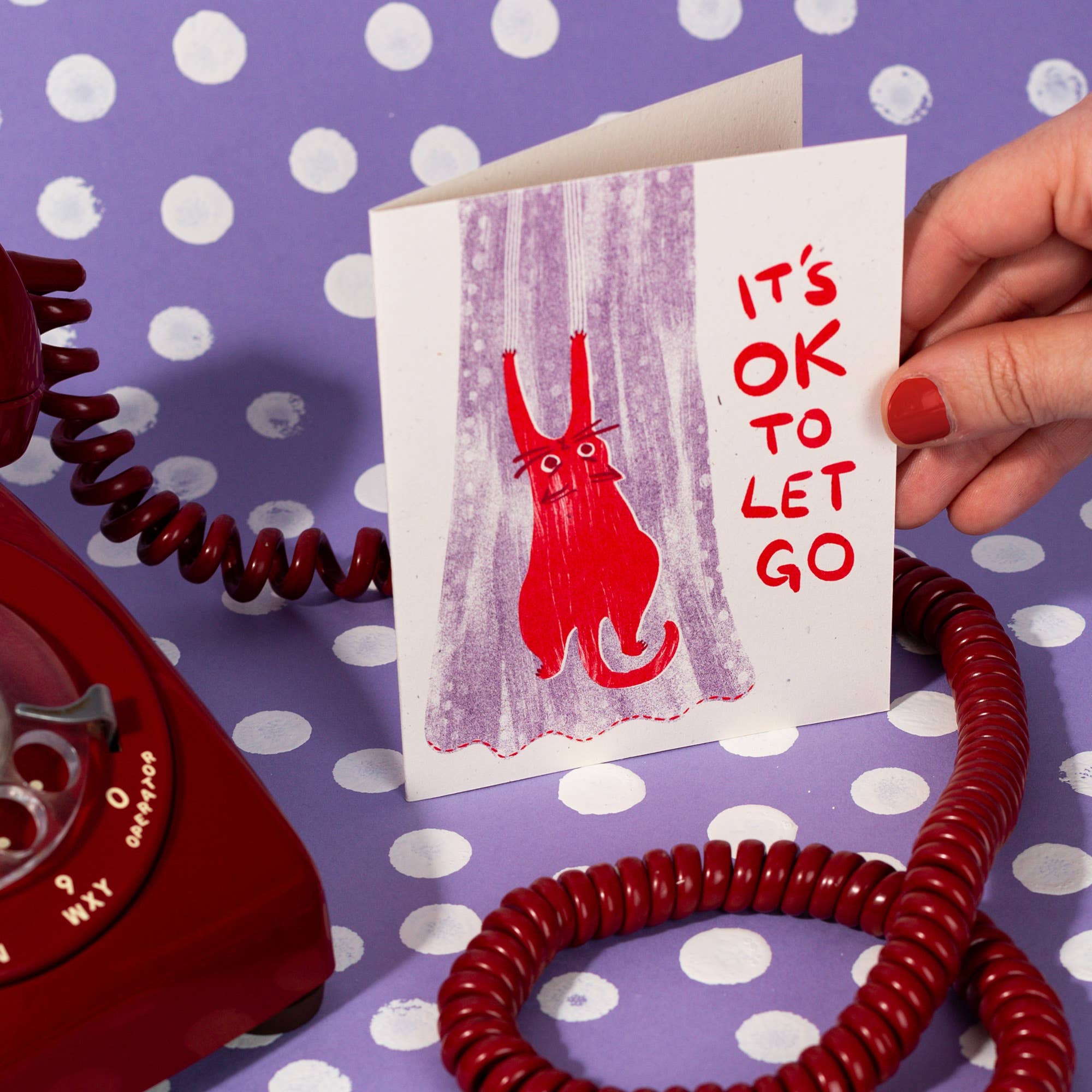 It's OK To Let Go Cat Encouragement Card - DIGS