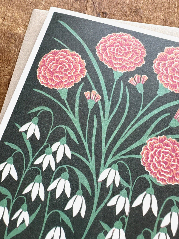 January Month Flowers Card - DIGS