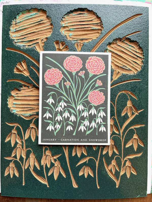 January Month Flowers Card - DIGS