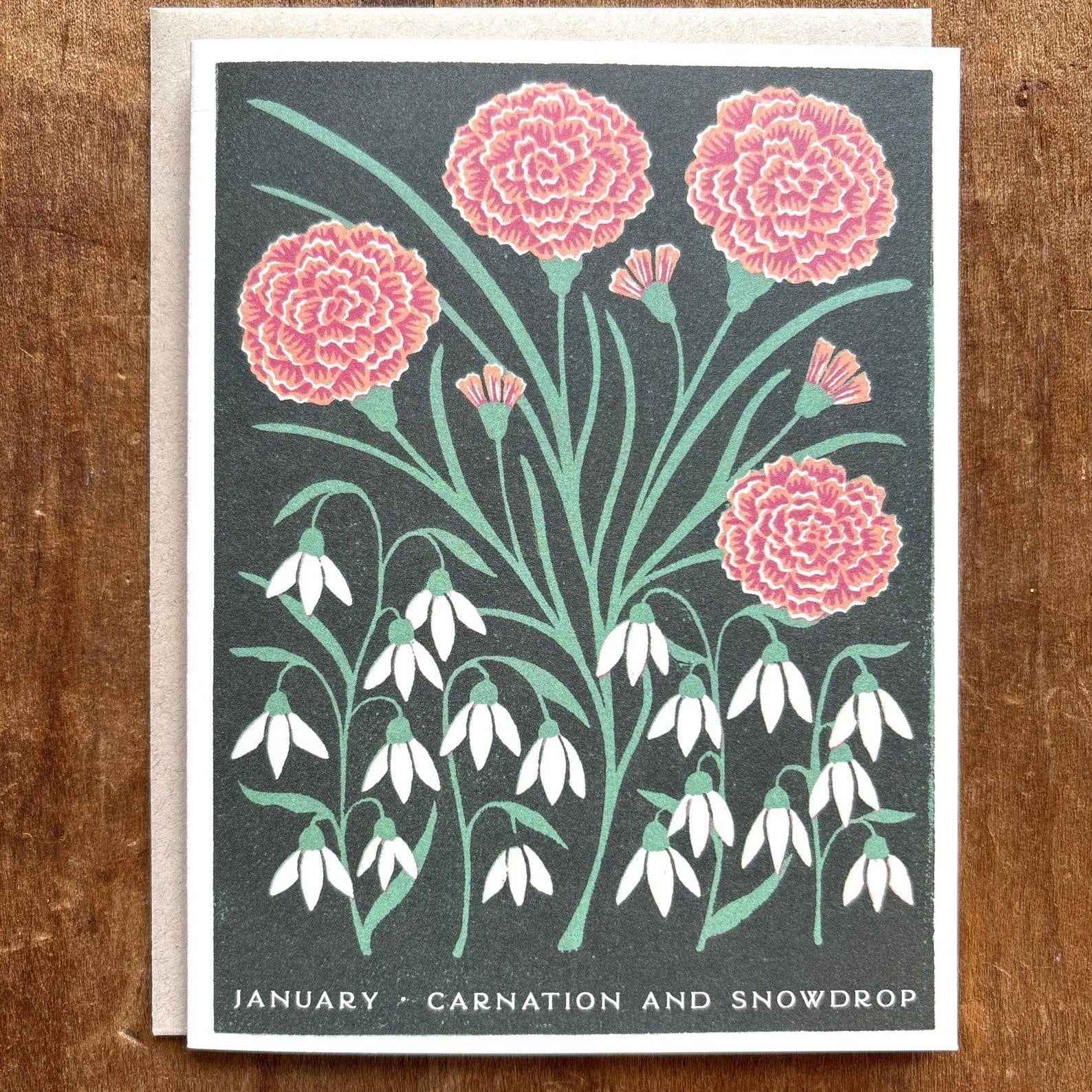 January Month Flowers Card - DIGS